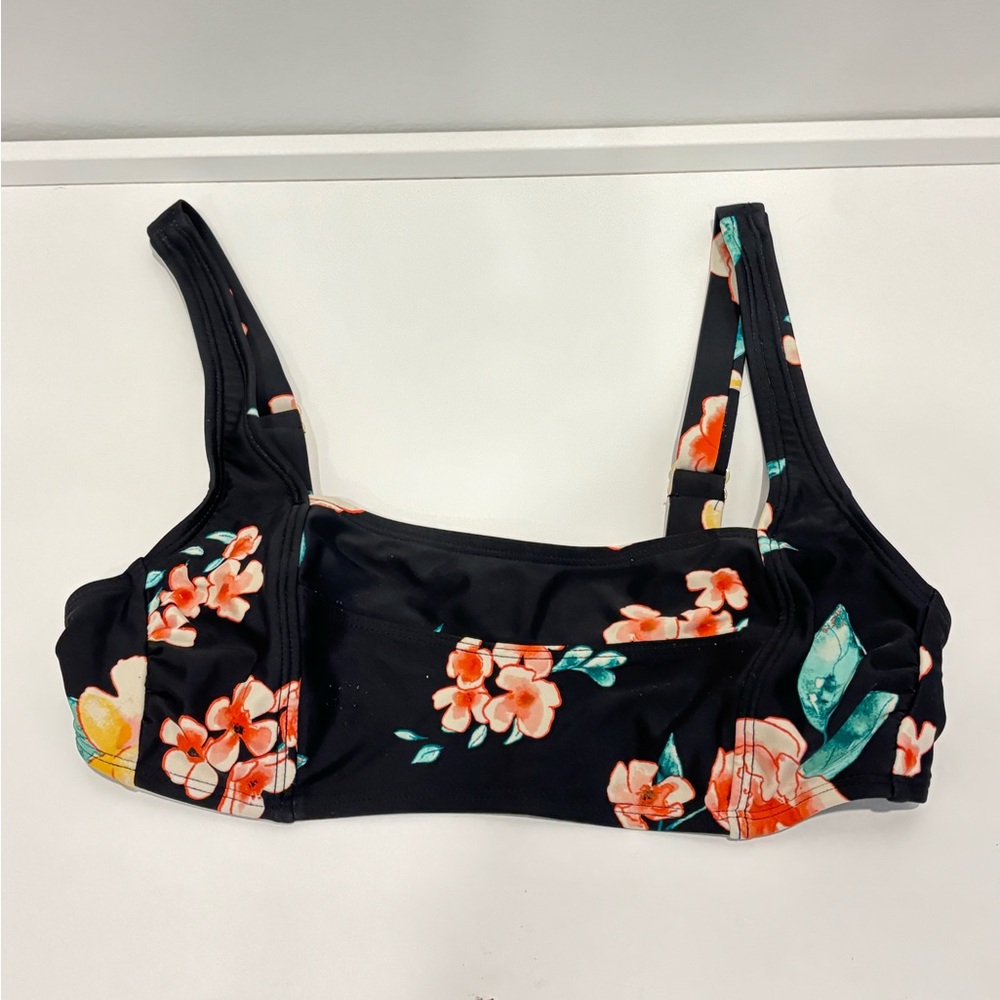 Xhilaration Black Floral Bikini Set
